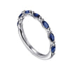 14K White Gold Sapphire Marquise Anniversary Band