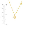 Diamond Oval Plate with Bead Frame Necklace