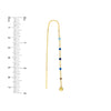 Ombre Blue Enamel Threader Earrings