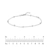 Sterling Silver CZ Stations on Chain Adjustable Anklet