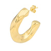 Puff Geometric Dome Open Hoop Earrings