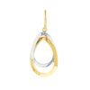 Two-Tone Interlinked Teardrop Dangle Earrings