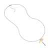 Sterling Silver #1 Teacher Bar Dangles Mixed Charm Necklace