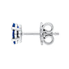 2.5mm Sapphire Flower Stud Earrings
