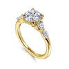 14K Yellow Gold Round Five Stone Diamond Engagement Ring