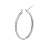 4mm x 42mm Diamond-Cut Oval Hoop Earrings
