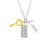Sterling Silver Sweetheart Paper Clip Chain Charm Necklace