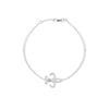 Sterling Silver CZ Fleur-De-Lis Adjustable Bracelet