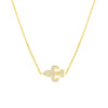 Sideways Mini CZ Fleur-de-Lis Necklace