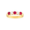 3.5mm Round Ruby &amp; Diamond Ring - 5 Stone