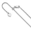 Sterling Silver RH-plated Adjustable 1.45mm Cable Chain
