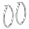 14K White Gold 2x25mm Polished Hoop Earrings