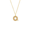 Block Lined Initial 'O' with Diamond Necklace