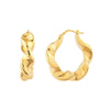 Wide Twist Puff Hoop Earrings