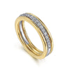 14K Yellow-White Gold Round Diamond Anniversary Band