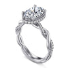 14K White Gold Oval Halo Diamond Engagement Ring