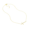 Plated Sterling Silver Long CZ Cross Necklace