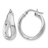 Sterling Silver RH-plated Polished Twisted Hoop Earrings