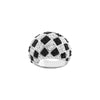 Checkerboard Crystal Dome Ring