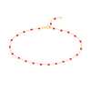 Neon Pink Enamel Bead Piatto Chain