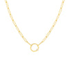 Bezel Diamond Ring Paper Clip Necklace