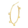 Oval Beaded Wire Post Hoops