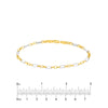 Two-Tone Figaro Square Rolo Chain Bracelet