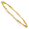 14K Polished Twisted Hinged Bangle