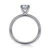 14K White Gold Oval Solitaire Diamond Engagement Ring