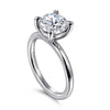 14K White Gold Round Solitaire Engagement Ring