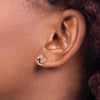 14K with Rose Gold Plating Knot Polished D/C Post Earrings