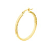 2 X 30mm Square DC Florentine Hoop Earrings