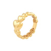 Graduated Angled Heart Ring