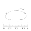 Sterling Silver Diamond Illusion Stations Anklet