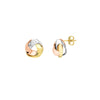 Tri-Color Flat Love Knot Stud Earrings