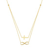 Cross and Infinity Layered Duo Necklace
