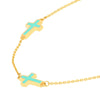 Lt.Turquoise Enamel Crosses Station Bracelet