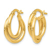14K Polished Twisted Double Hoop Earrings