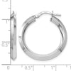 Sterling Silver RH-plated Polished Hoop Earrings
