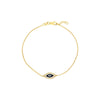 Sterling Silver CZ Evil Eye Adjustable Bracelet