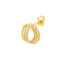 Triple Curved Circle Stud Earrings