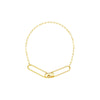 Mini Diamond Pushlock Paper Clip Chain Bracelet