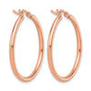 14K Rose Gold 2x30mm Polished Hoop Earrings