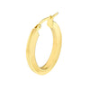 Grooved Design Oval Hoop Earrings