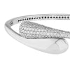 Diamond Pave Teardrop Bypass Bangle in White Gold