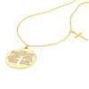 Lord's Prayer Disc Necklace with Crosses