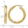 14K ForeverLite Polished and Textured Hoop Earrings