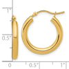 14K Polished 3mm Hoop Earrings