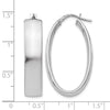 Sterling Silver RH-plated Polished Oval Hinged Hoop Earrings