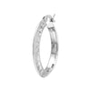 Sterling Silver Diamond-Cut Knife Edge Hoop Earrings